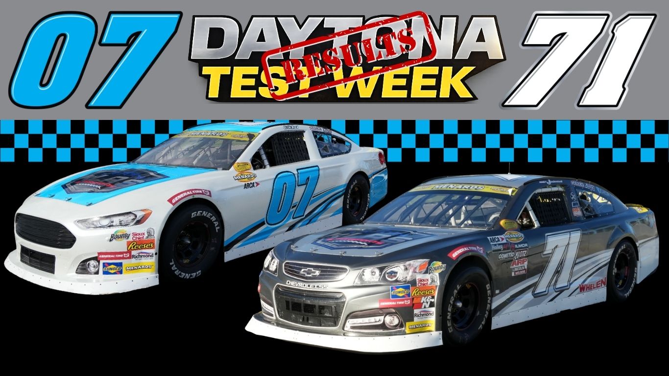 KLAS Motorsports Has a Successful ARCA Test at Daytona – Jankowiak, Reen and Cullen All Accomplish Their Goals as Team Continues to Grow